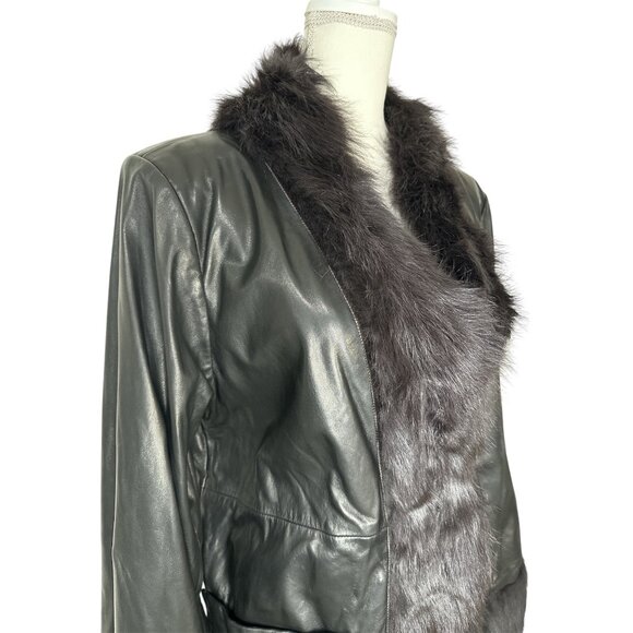 NOUR HAMMOUR Phoebe Jacket in Black Espresso 40 New Womens Leather Coat - Picture 8 of 16